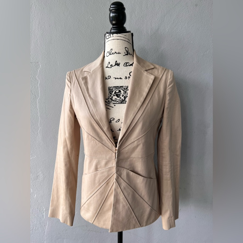 VINTAGE PARALLEL blazer, beige, fitted & unlined
